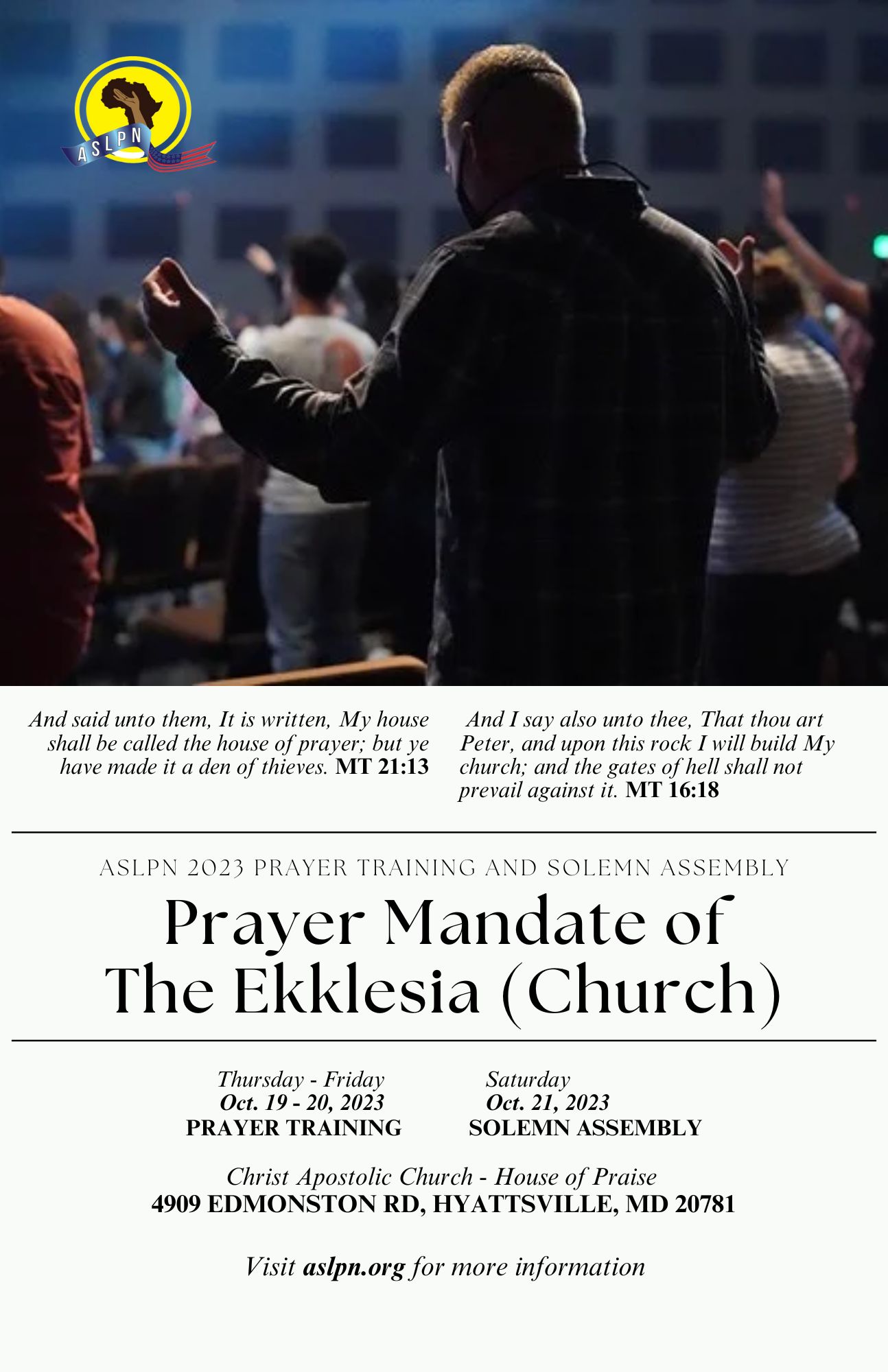 2023 National Prayer Training and Solemn Assembly ASLPNASLPN